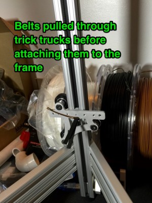 Belts pulled through trick trucks