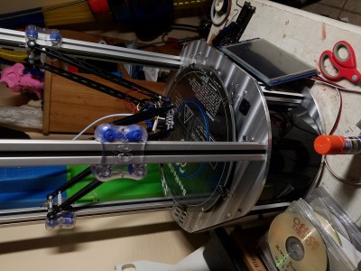 IMG_20181205_160723.jpg (1.91 MiB) Viewed 29203 times The PanelDue 7i is currently unceremoniously LEANING against the plastic screws that hold the front faceplate on. It will get its own proper enclosure that will allow it to mount on the faceplate, just as soon as I get my shipment of filament in from Makergeeks. They appear to be SWAMPED currently, by their 50% off deal they did over Black Friday. Willing to bet they bit off more than they could chew, and now they're having to deal with angry customers wanting refunds because their product still hasn't shipped. I ordered 4 spools of filament close to two weeks ago (Black Friday) and still have not received a shipment notice, so I'd say they're a bit back-logged.