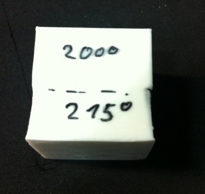 PLA testcube 215°C -&gt; 200°C