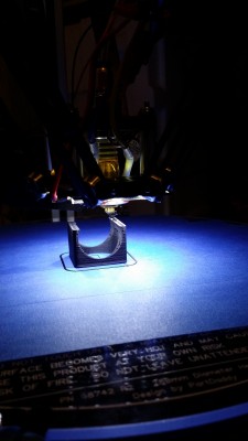 Filament sputtered out and was printing dry in the air for about 1/4&quot; (probably 20 minutes)