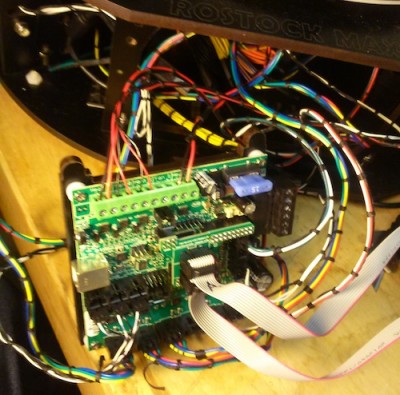 Wire lacing around RAMBo board