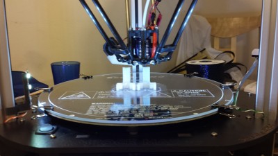 Printing out the LED holders in Taulman Bridge after discovering the STL I started with was too small for the size LEDs I wanted to use.