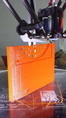 This is my first print in PLA so be kind!  But here is the panel at about 47% or so.