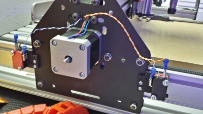 This is the Y motor mount on the left side of the mill. My end switches are here as my right mount has all my terminal blocks mounted already and is crowded