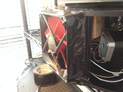 Duct tape fan duct.