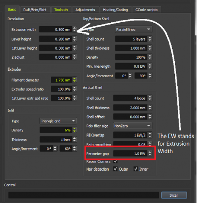 ExtrusionWidth.png (75.95 KiB) Viewed 18352 times If you lower this number, those gaps should close up.
