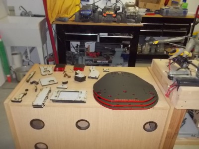 Parts painted and the ones waiting.