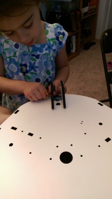 I had a little helper building the top tower supports with me. Better than that invisible cat... ;-)