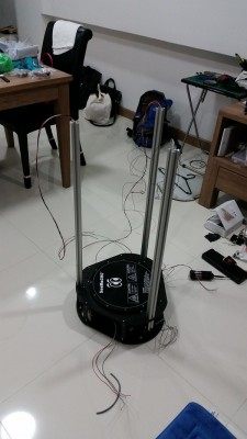 Here I've routed the wires and attached the towers.